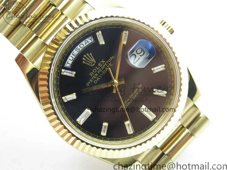 BP Black on Dial A2836 YG YG New 904 Crystal Bracelet President Dial Version 40mm Markers T 228239 Day-Date 1227